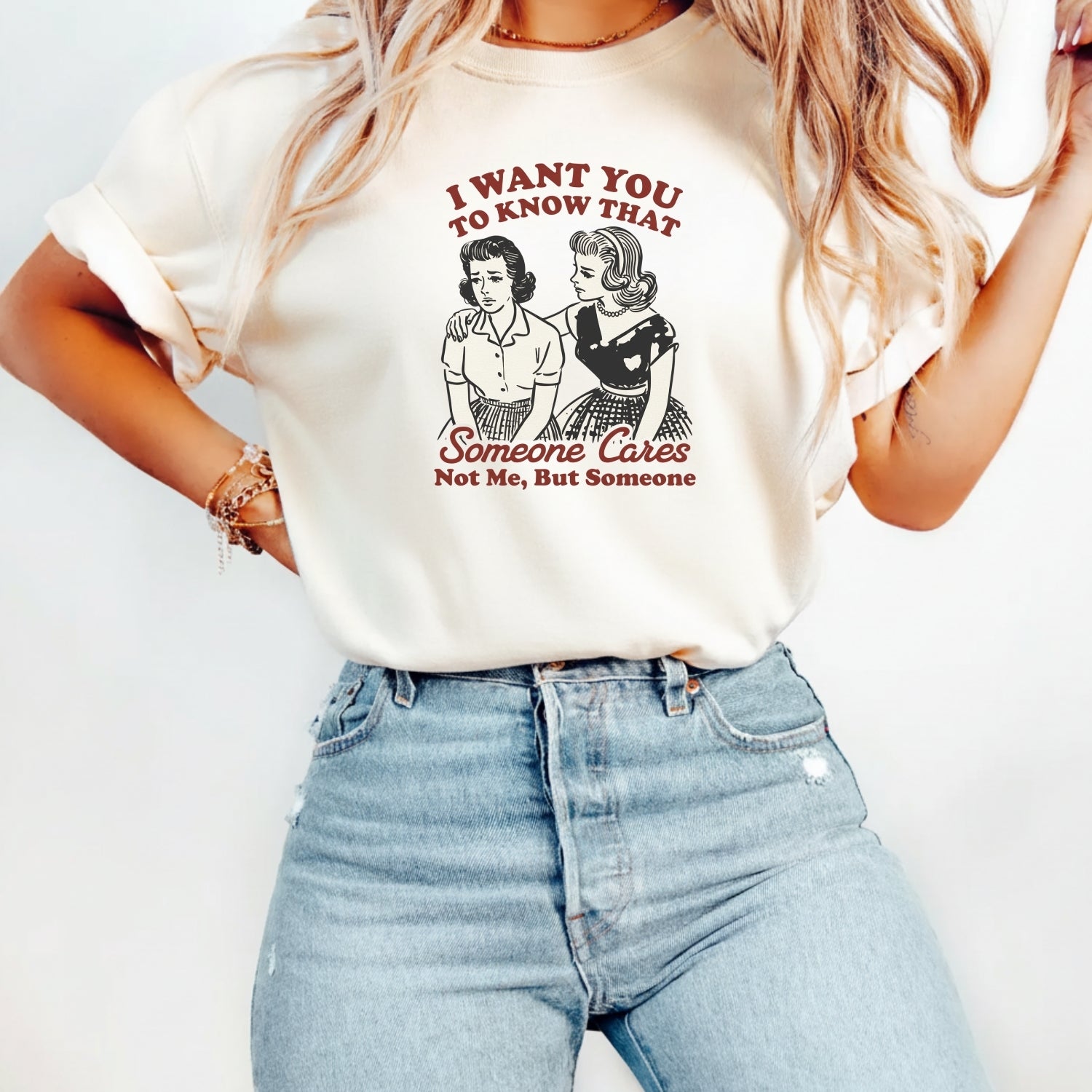 Someone Cares T-Shirt – Retro Sarcastic Tee – Snarky Humor Graphic Design for Women