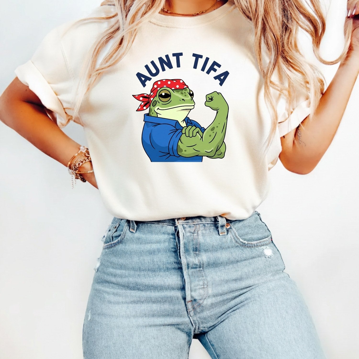 Aunt Tifa Resist Frog T-Shirt – Humorous Graphic Tee for Adults