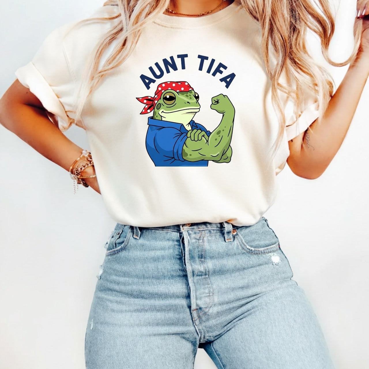 Aunt Tifa Resist Frog T-Shirt – Humorous Graphic Tee for Adults
