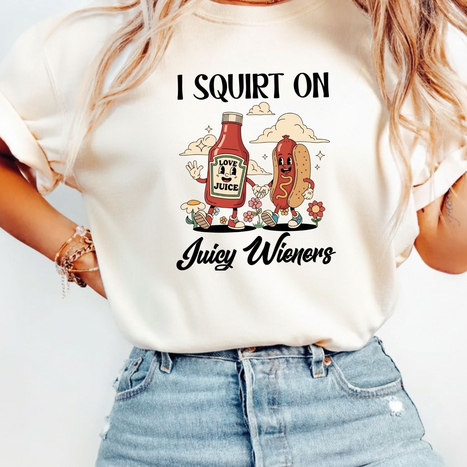 Funny Hot Dog T-Shirt - Retro Food Pun Tee - Inappropriate Humor Shirt for Adults