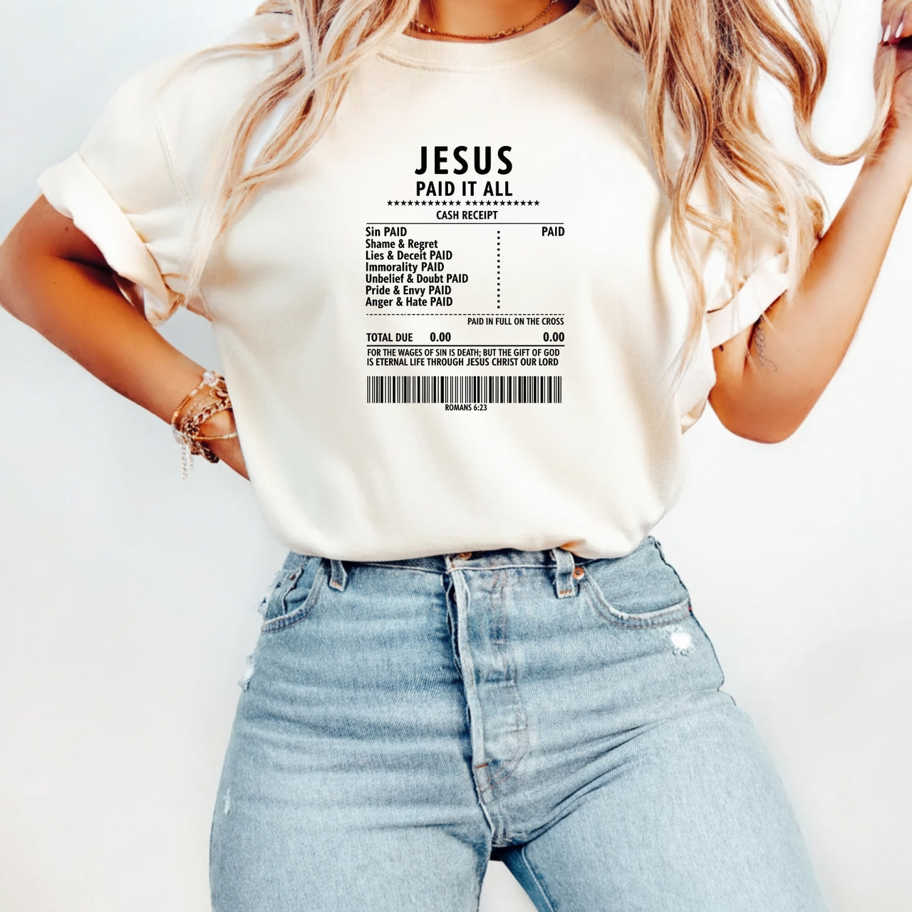 Jesus Paid It All Shirt – Christian Worship Tee, Faith-Based Graphic Shirt