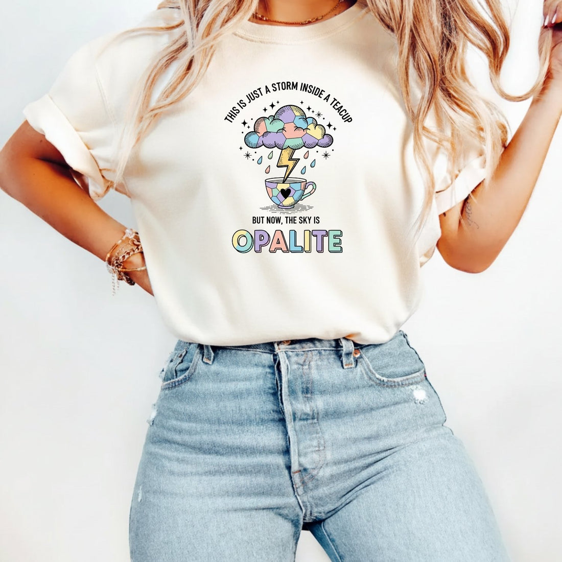 Storm in a Teacup Shirt – Opalite Sky Romantic Graphic Tee
