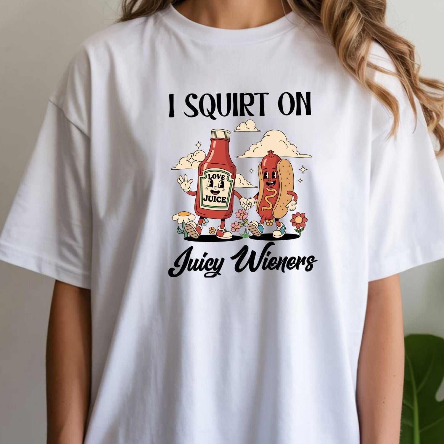 Funny Hot Dog T-Shirt - Retro Food Pun Tee - Inappropriate Humor Shirt for Adults