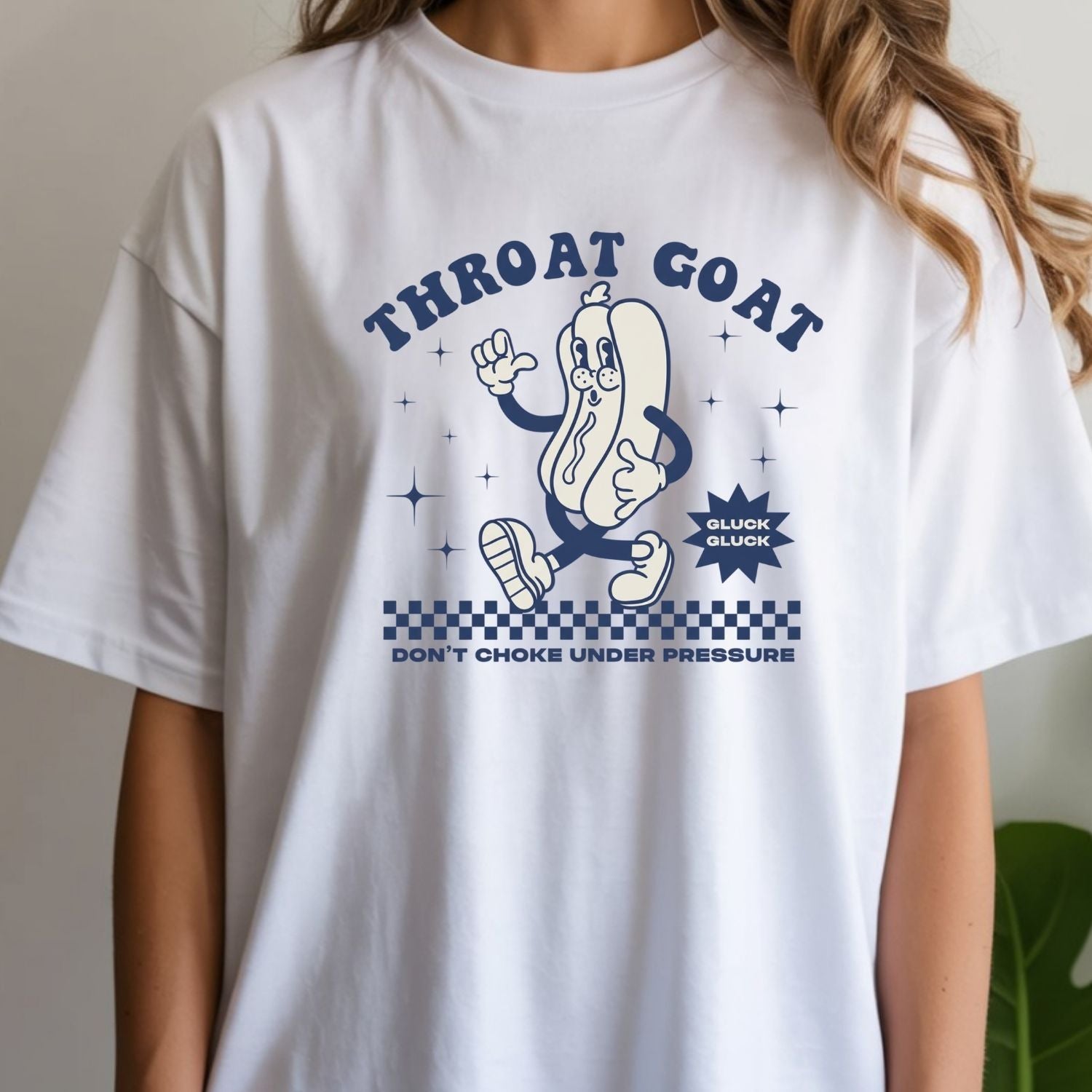Funny Throat Goat Meme T-Shirt - Retro Inappropriate Shirt - Embarrassing Humor Tee for Adults