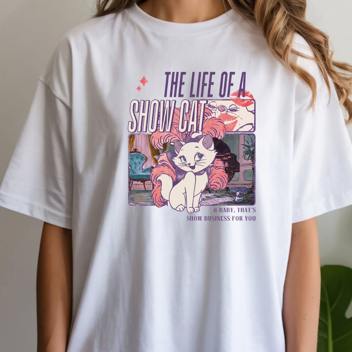 Showgirl Cat Shirt - Vintage The Life of a Showcat Tee - Cute Retro Cat Graphic T-Shirt