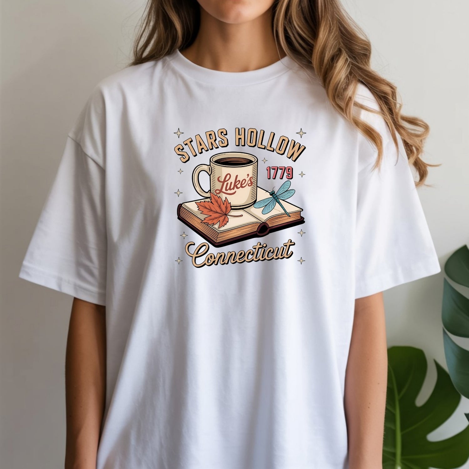 Retro Coffee Shop Tee – Stars Hollow Connecticut 1779 T-Shirt – Vintage Cafe Design