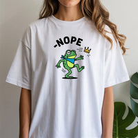 No Kings Streetwear T-Shirt – Frog Graphic Cotton Top for Men & Women