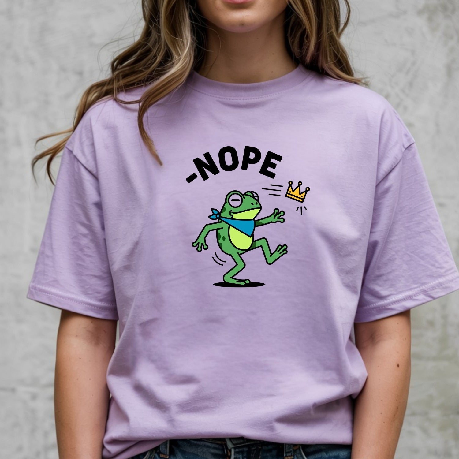No Kings Streetwear T-Shirt – Frog Graphic Cotton Top for Men & Women