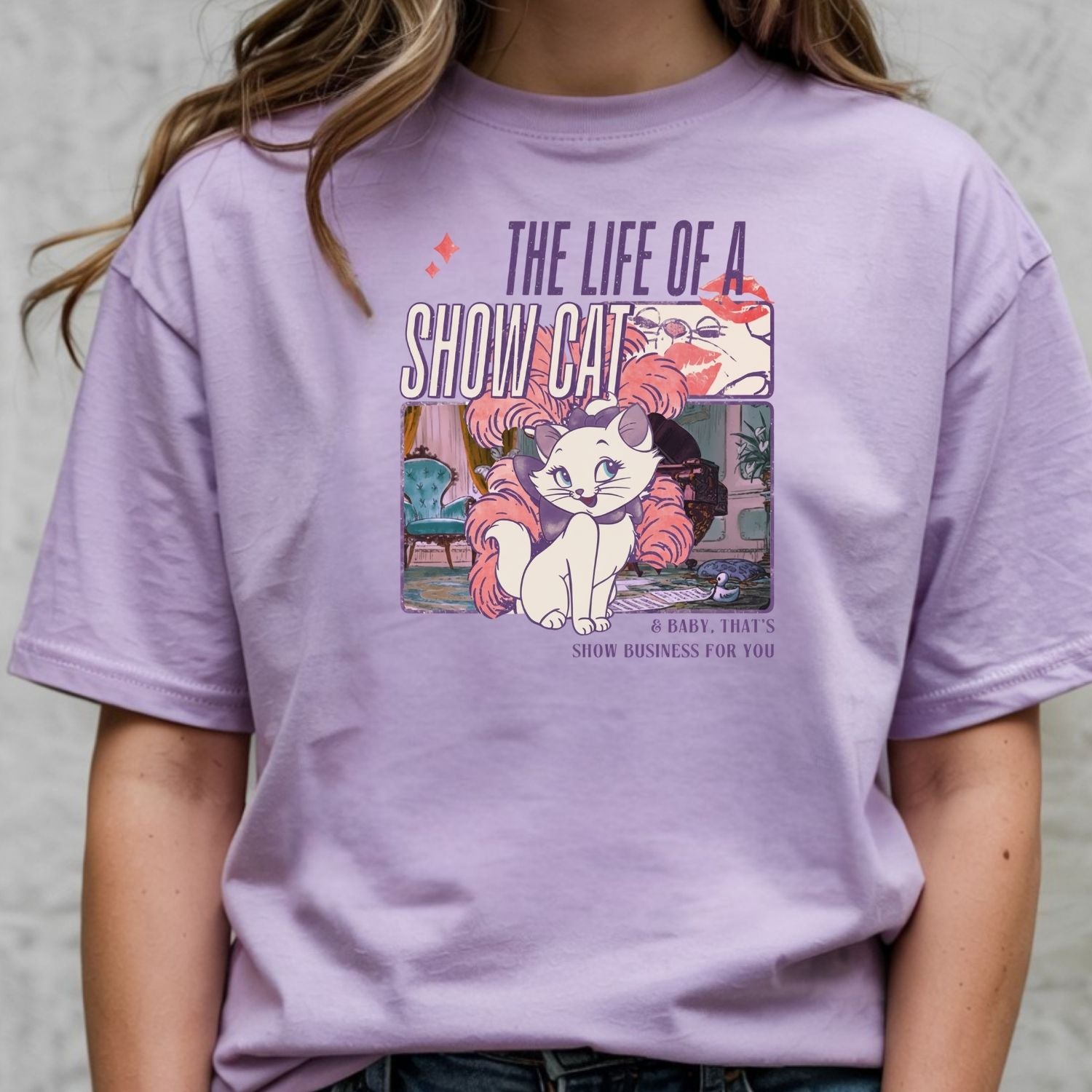 Showgirl Cat Shirt - Vintage The Life of a Showcat Tee - Cute Retro Cat Graphic T-Shirt