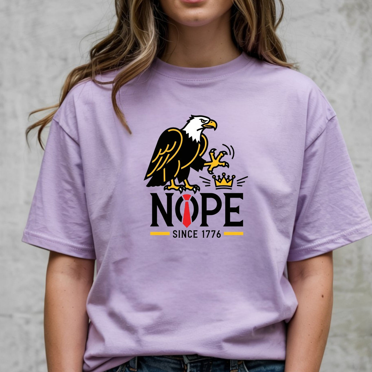 No Kings in America Shirt – Bald Eagle Graphic Tee – Funny Liberty Parody Top