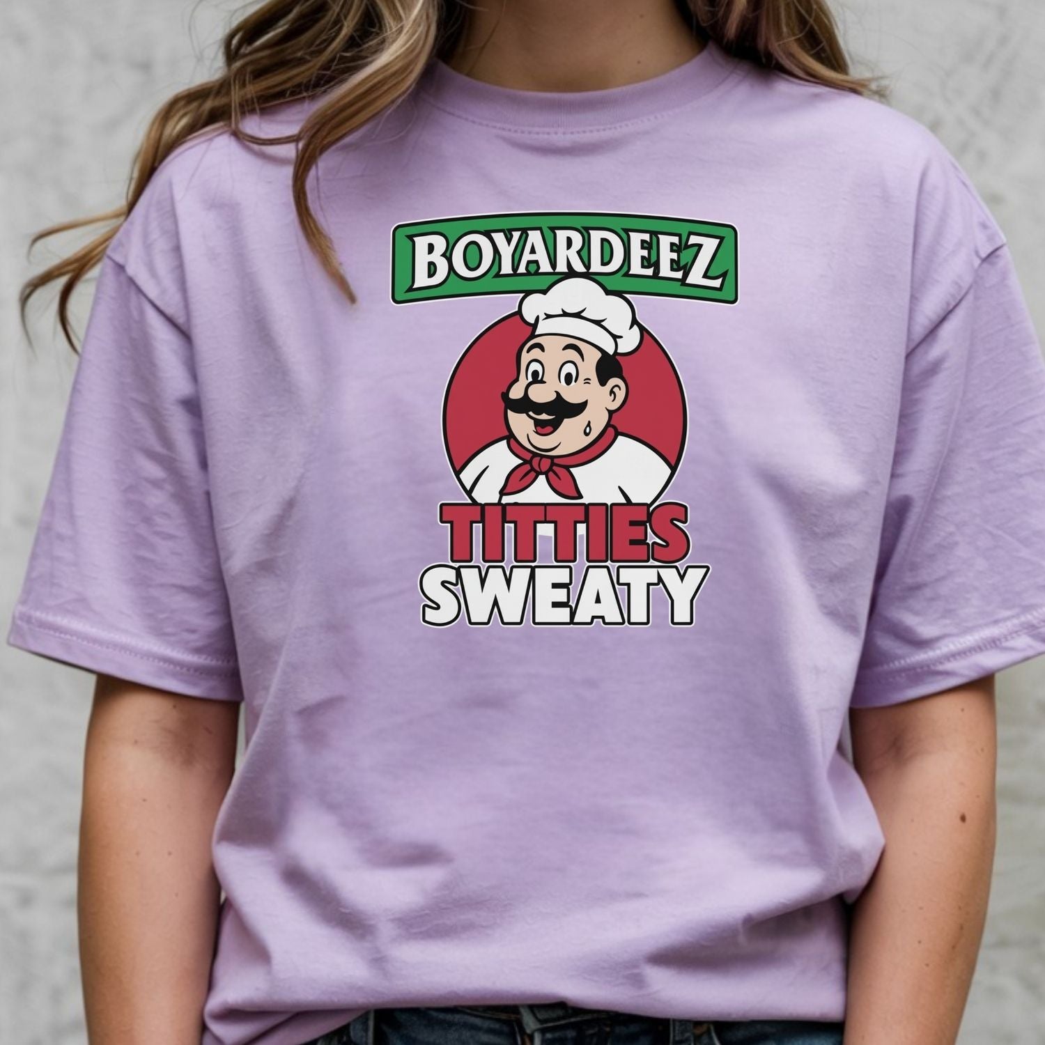 Retro Boyardeez Titties Sweaty Meme Tee - Funny Graphic T-Shirt - Extra Sweaty Edition Humor Shirt