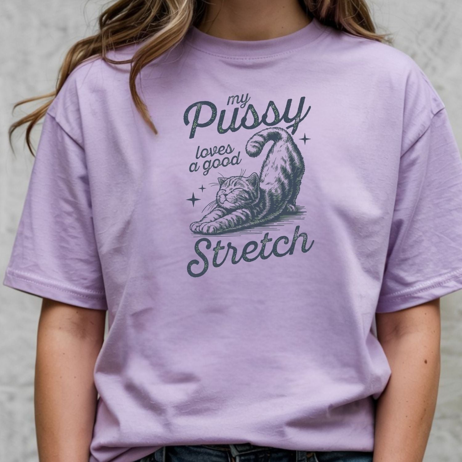 Cheeky Cat Shirt – Funny Stretching Cat Tee, Retro Humor Gift for Her