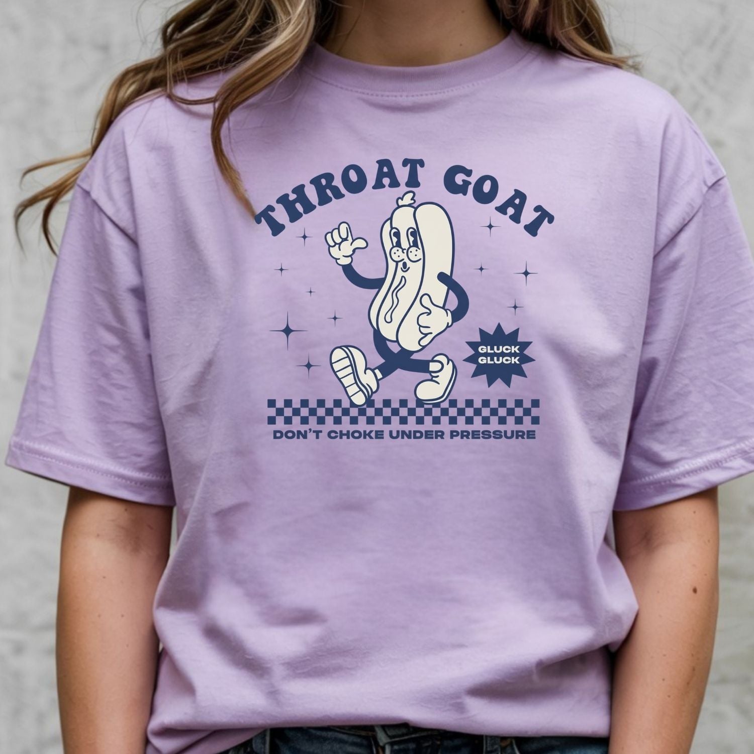 Funny Throat Goat Meme T-Shirt - Retro Inappropriate Shirt - Embarrassing Humor Tee for Adults
