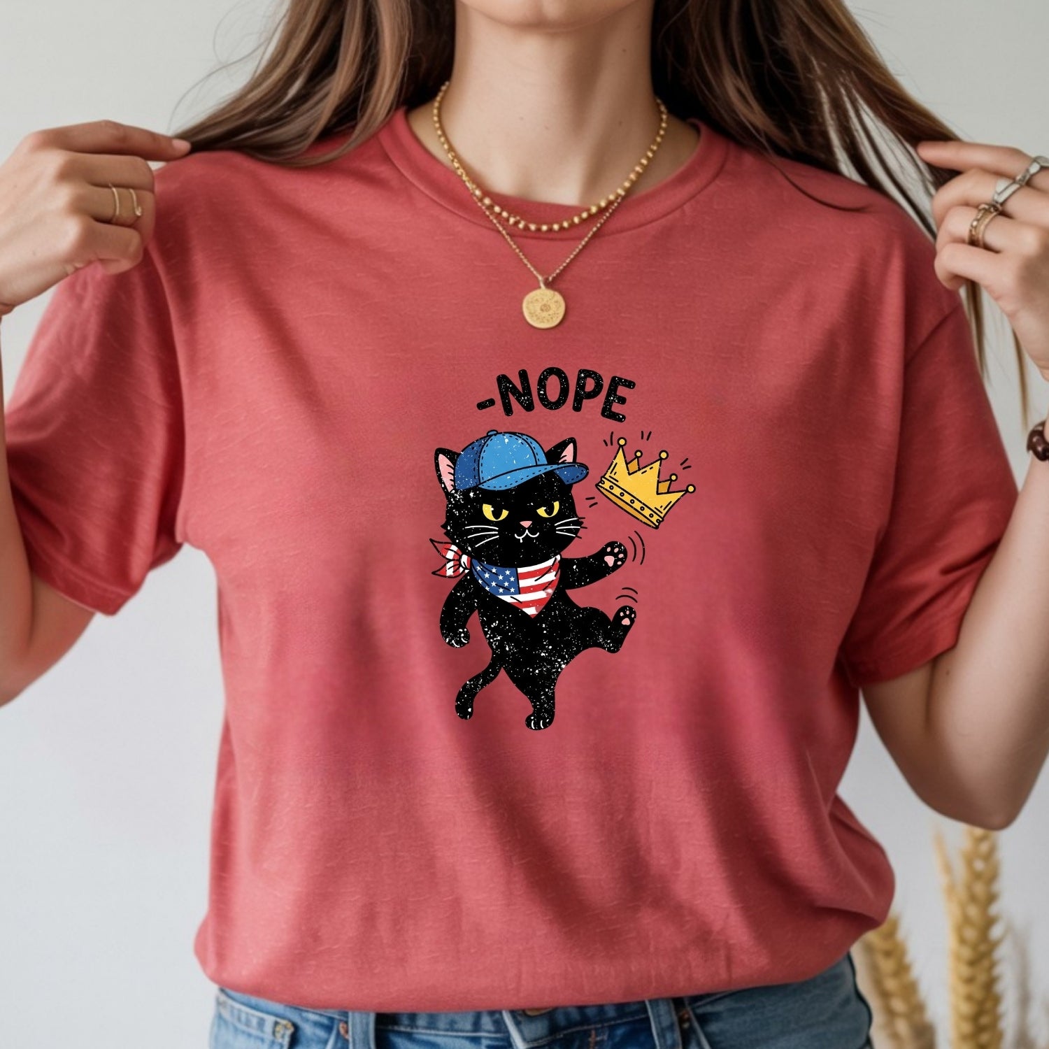No Kings Shirt – Black Cat Parody Tee – Funny Democracy Meme T-Shirt