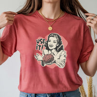 Use Your Brain Graphic T-Shirt – Sarcastic Vintage Tee – Funny Retro 50s Ad Parody