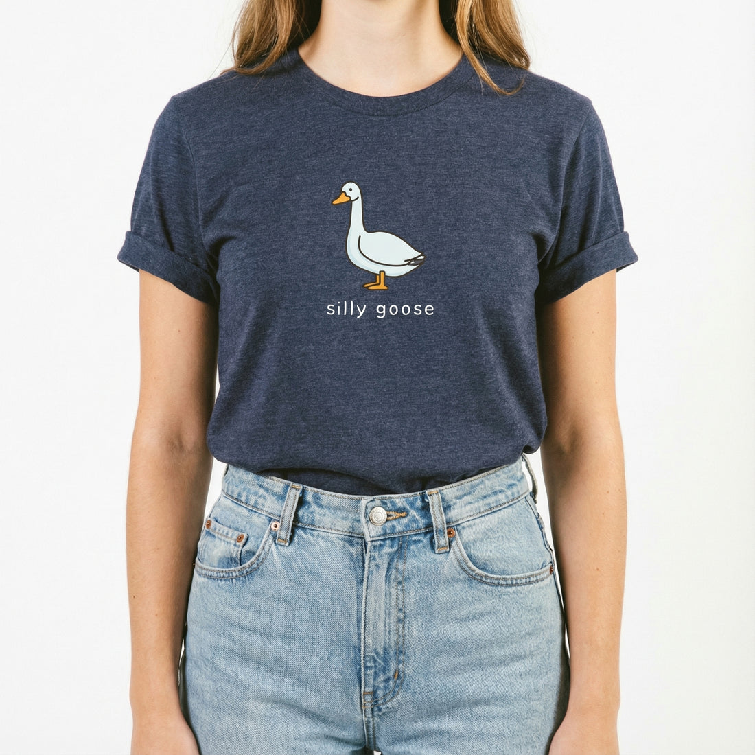 Minimal Silly Goose Graphic T-Shirt - Cute Animal Lover Tee
