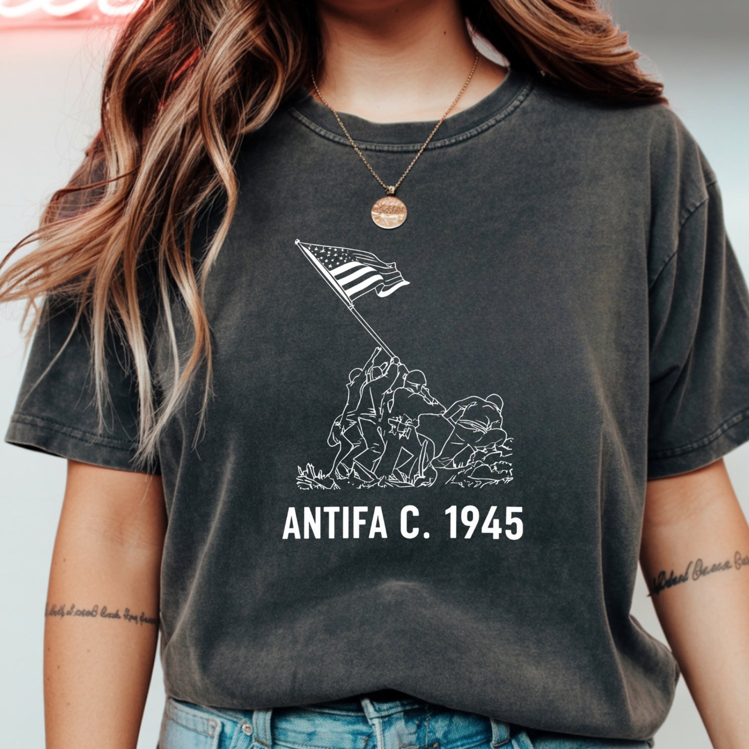 1945 Victory Shirt – Vintage USA Heritage Tee – Freedom and Unity Design