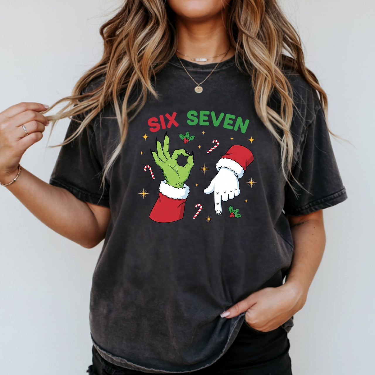 Six Seven Christmas T-Shirt – Funny Holiday Meme Graphic Tee