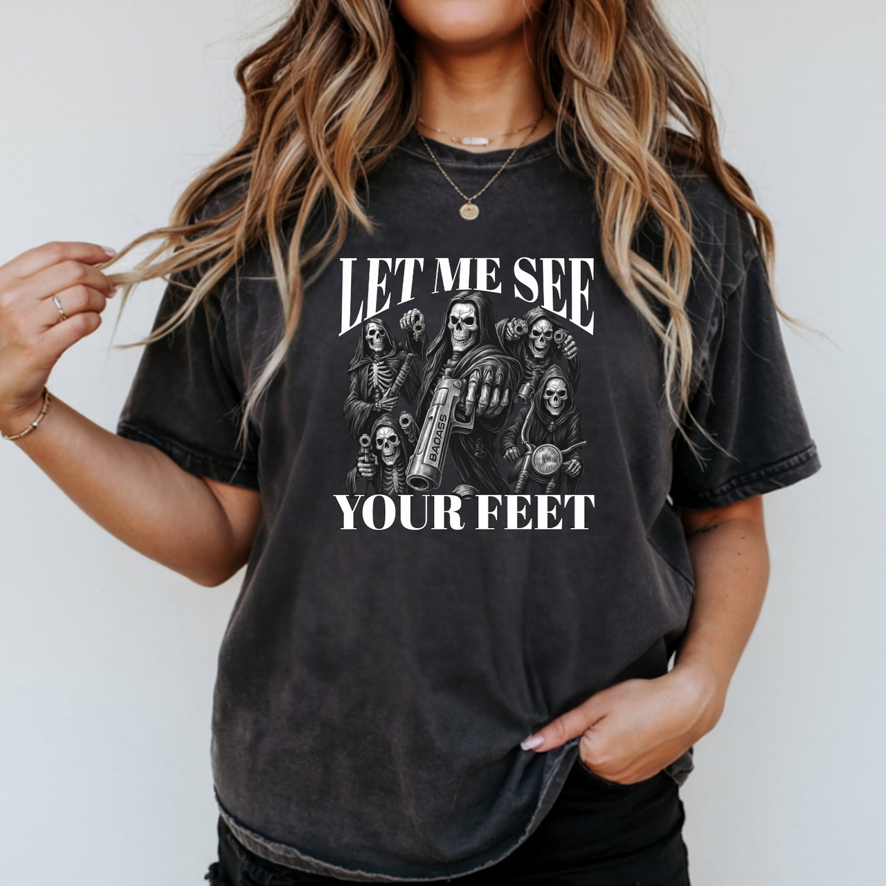 Let Me See Your Feet T-Shirt – Funny Awkward Meme Tee – Silly Internet Humor