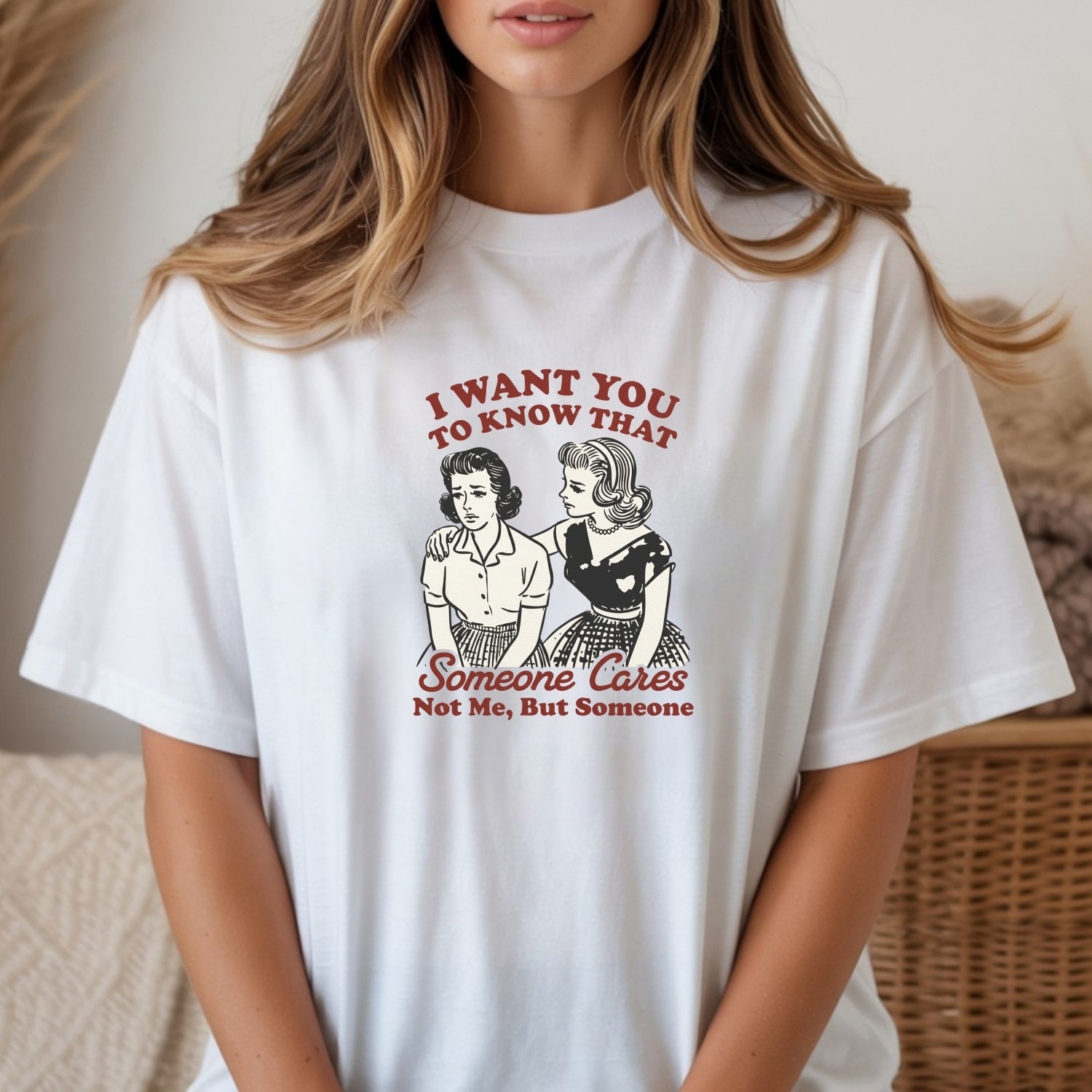 Someone Cares T-Shirt – Retro Sarcastic Tee – Snarky Humor Graphic Design for Women