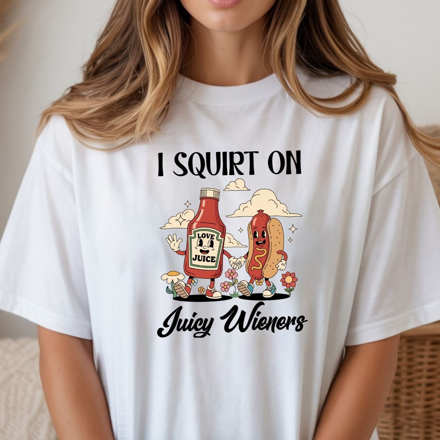 Funny Hot Dog T-Shirt - Retro Food Pun Tee - Inappropriate Humor Shirt for Adults