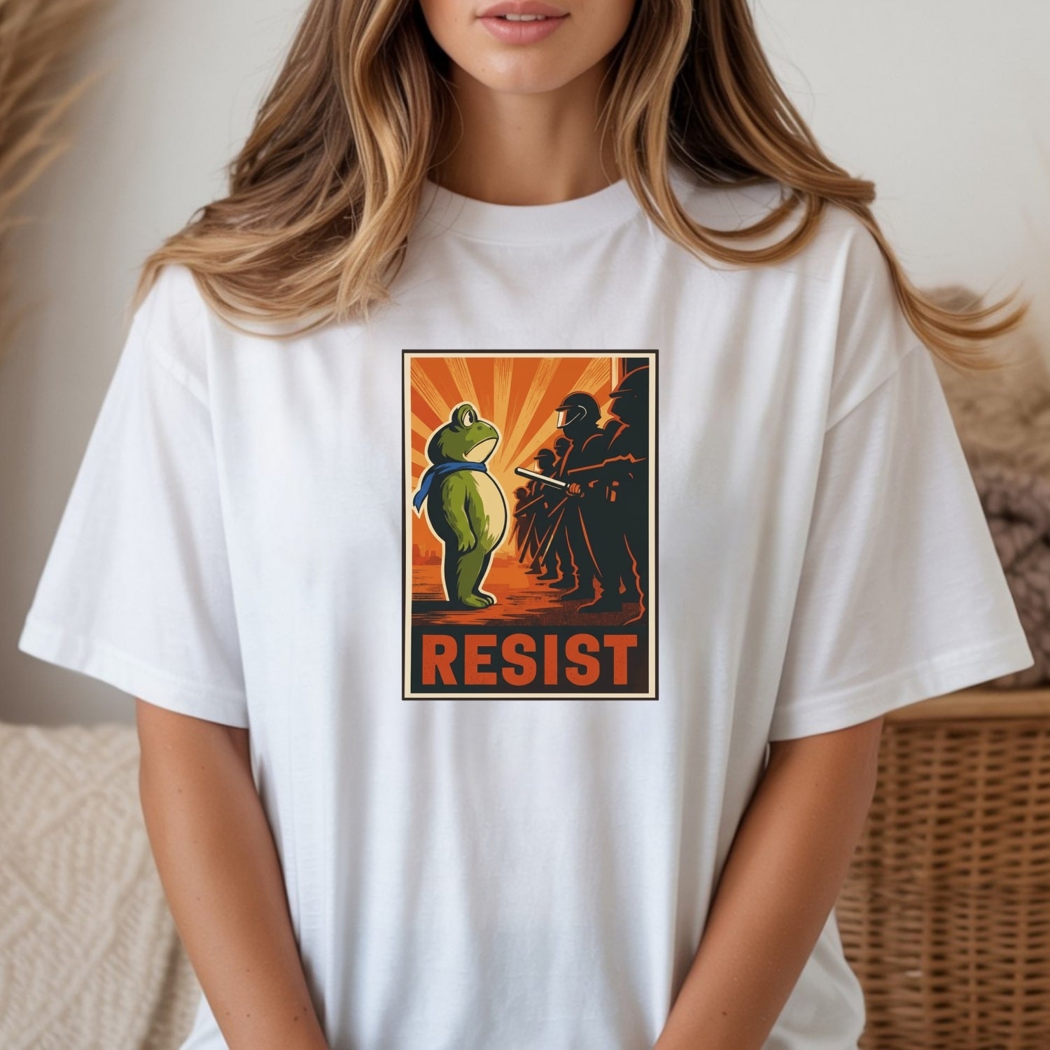 Portland Frog Shirt – Funny Rebel Graphic Tee – No Kings in America Parody Design