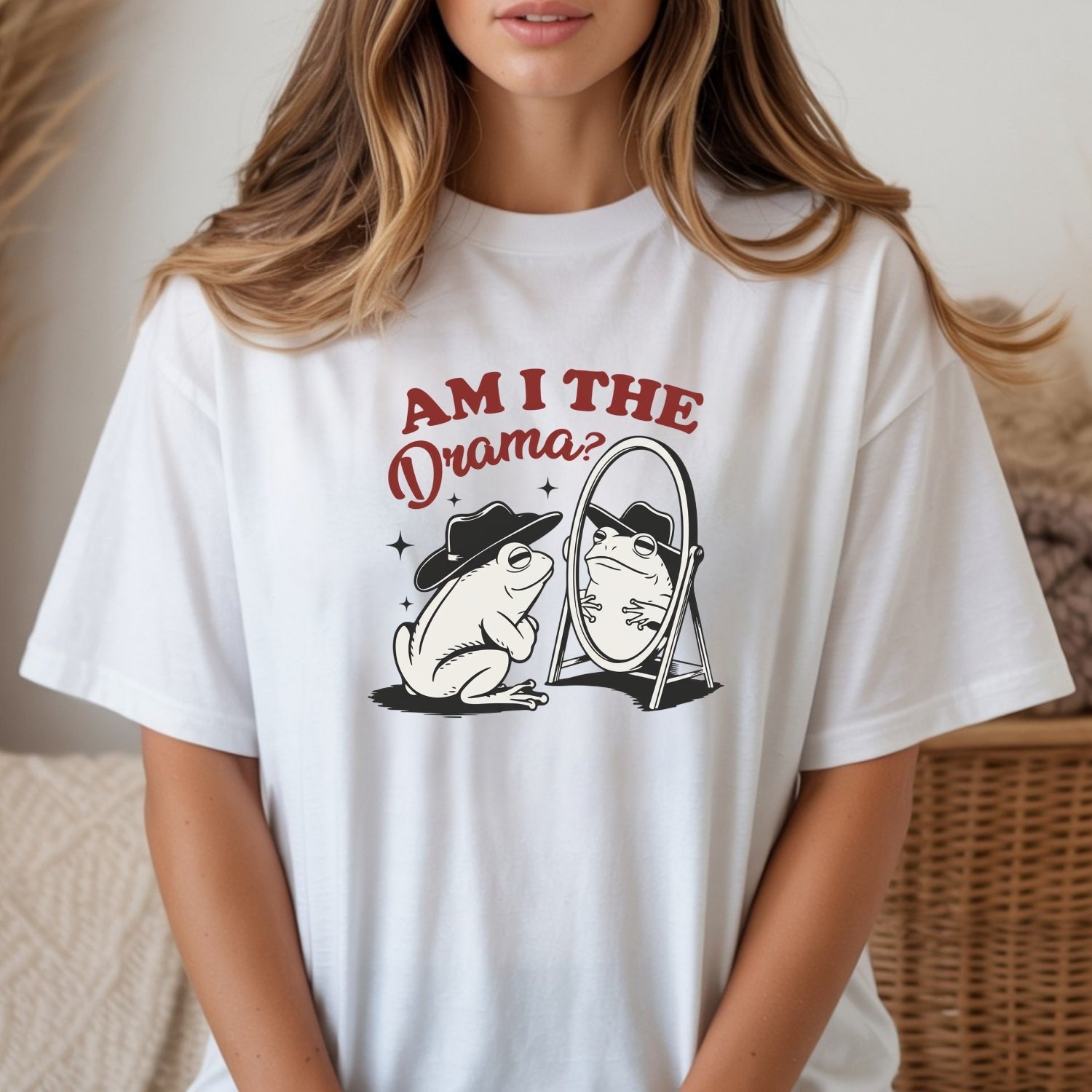 Am I the Drama Shirt – Funny Cowboy Frog Tee – Snarky Humor Graphic Design