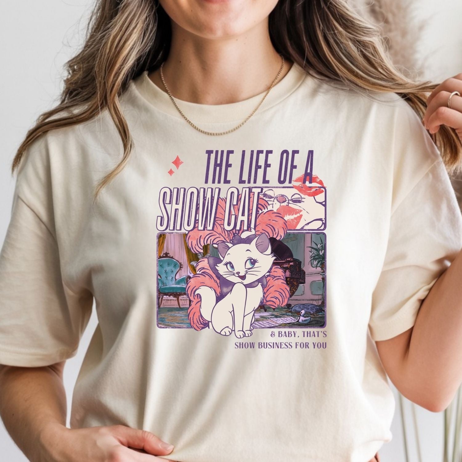 Showgirl Cat Shirt - Vintage The Life of a Showcat Tee - Cute Retro Cat Graphic T-Shirt