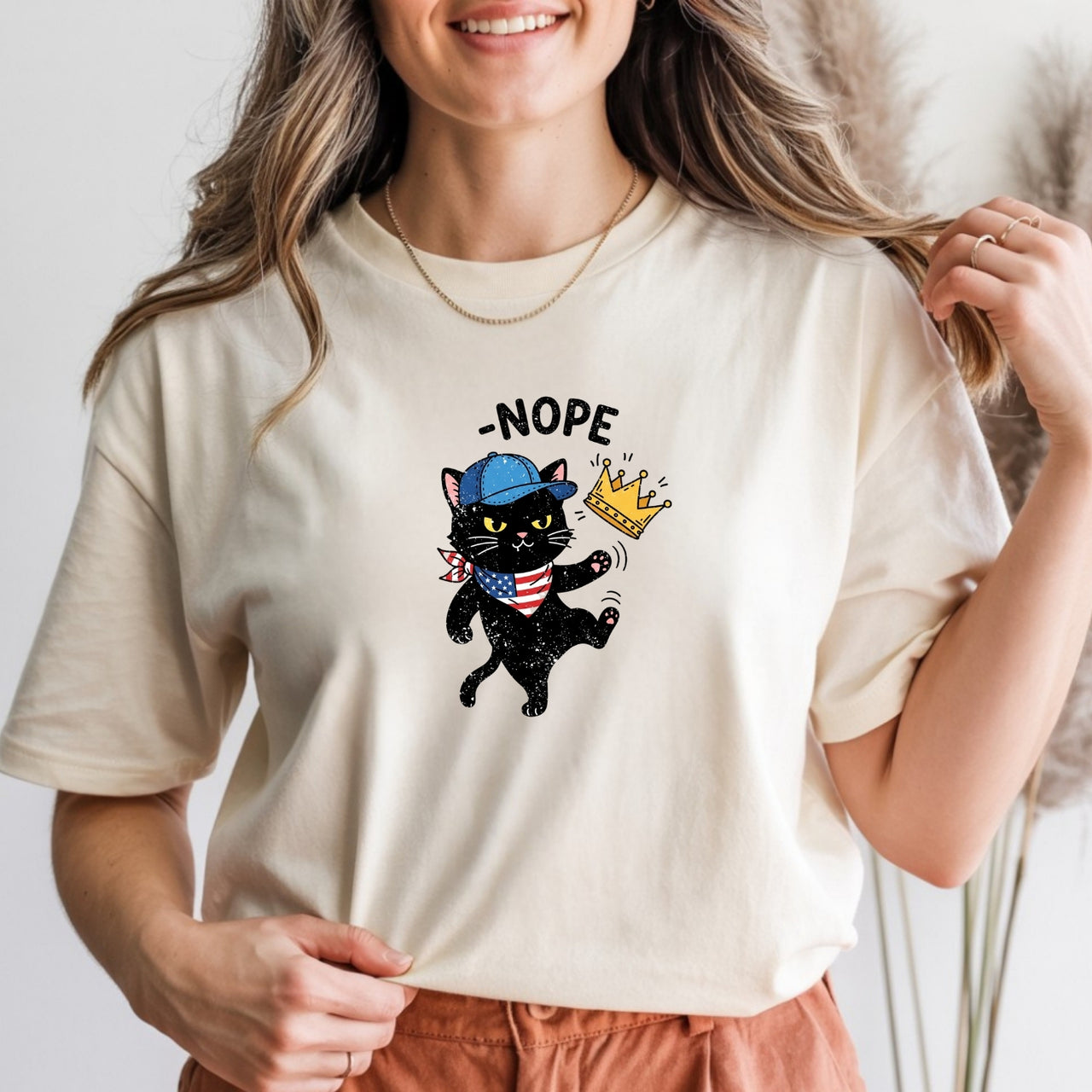 No Kings Shirt – Black Cat Parody Tee – Funny Democracy Meme T-Shirt
