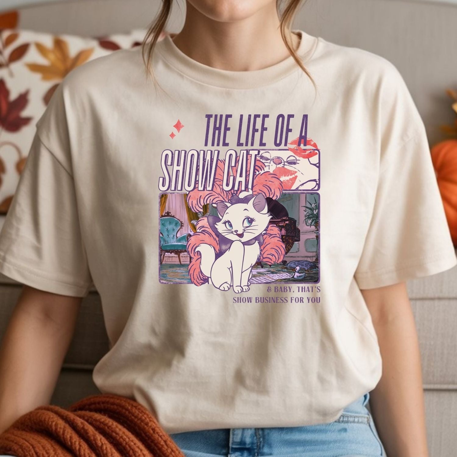 Showgirl Cat Shirt - Vintage The Life of a Showcat Tee - Cute Retro Cat Graphic T-Shirt
