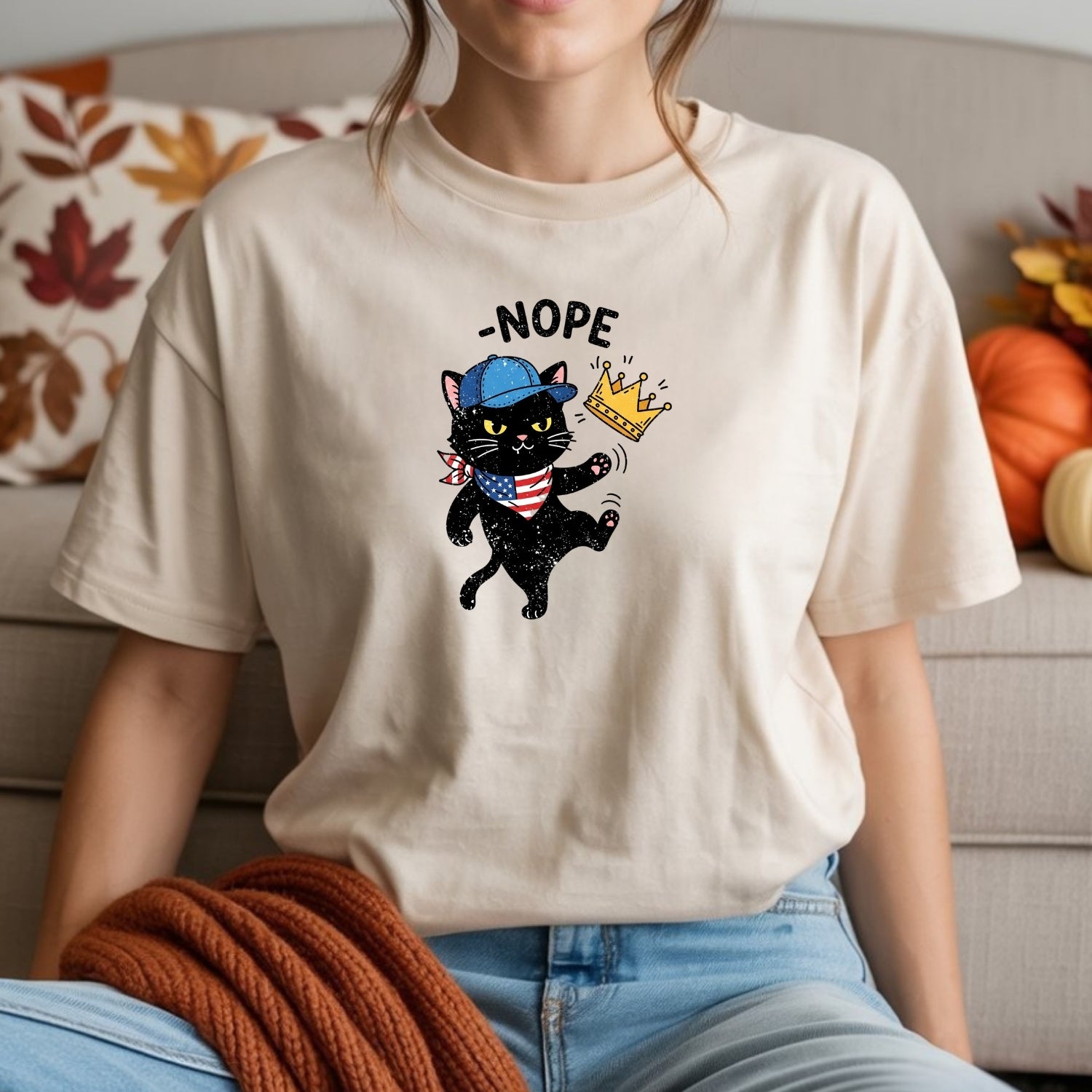 No Kings Shirt – Black Cat Parody Tee – Funny Democracy Meme T-Shirt