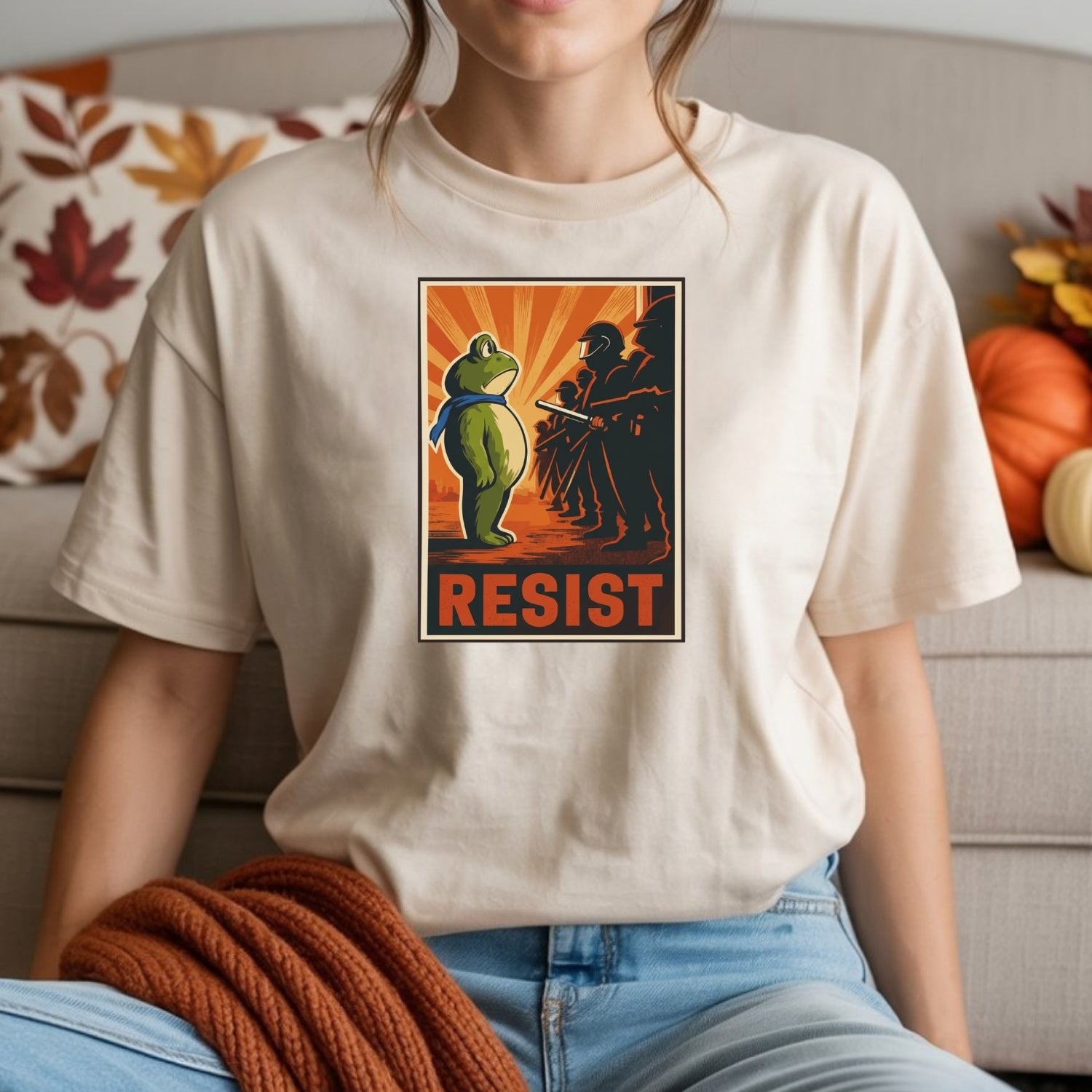 Portland Frog Shirt – Funny Rebel Graphic Tee – No Kings in America Parody Design