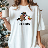 No Kings Raccoon Graphic T-Shirt - Freedom and Independence Shirt – Funny Parody Top