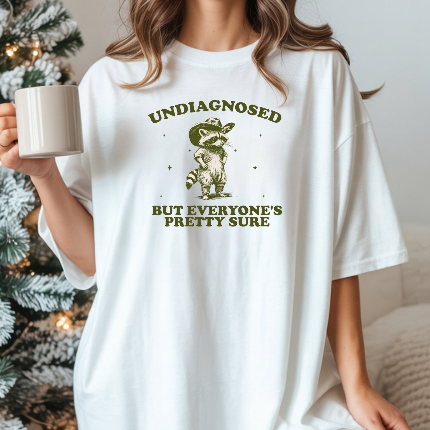 Undiagnosed but Everyone’s Pretty Sure T-Shirt – Funny Raccoon Tee – Vintage Cowboy Meme Design