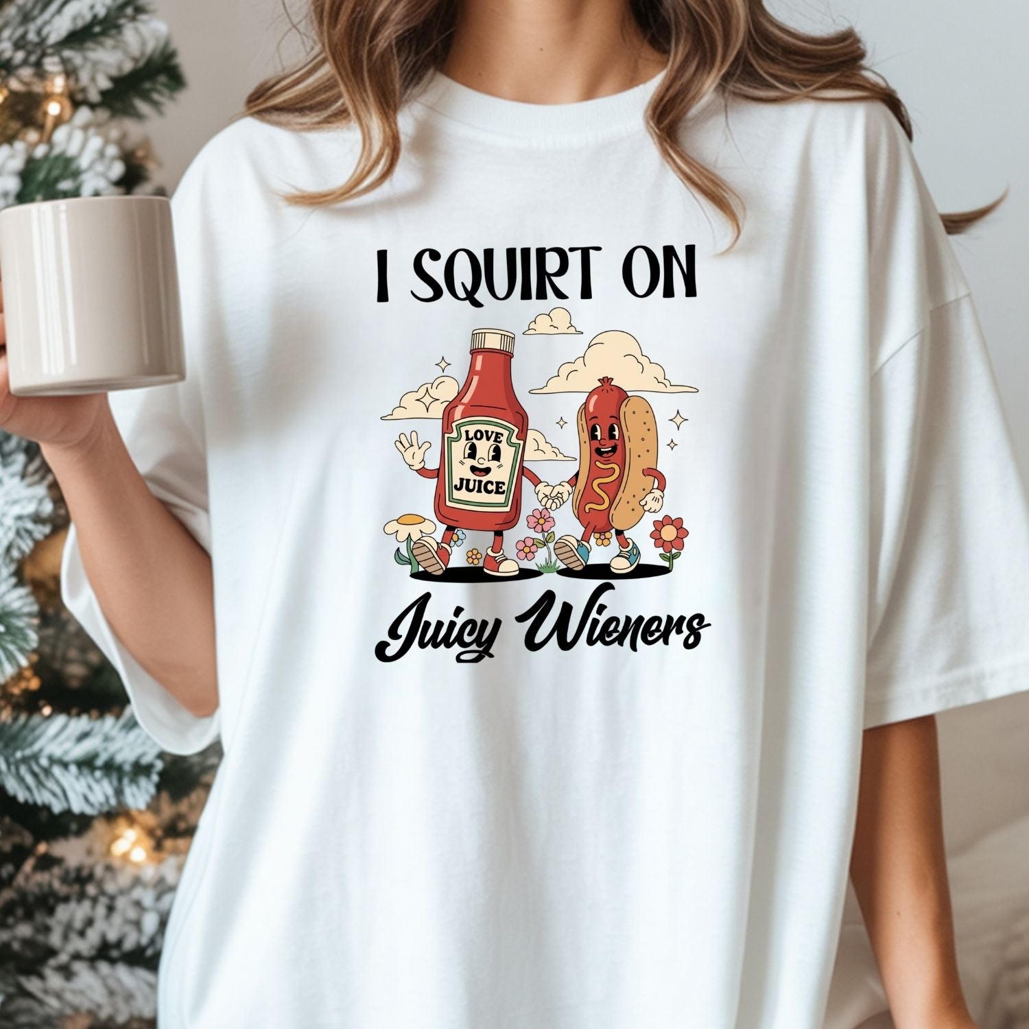 Funny Hot Dog T-Shirt - Retro Food Pun Tee - Inappropriate Humor Shirt for Adults