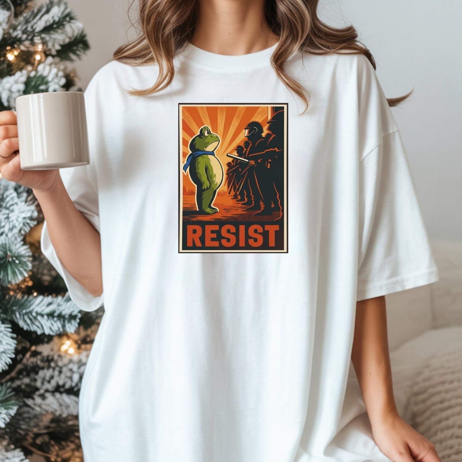 Portland Frog Shirt – Funny Rebel Graphic Tee – No Kings in America Parody Design