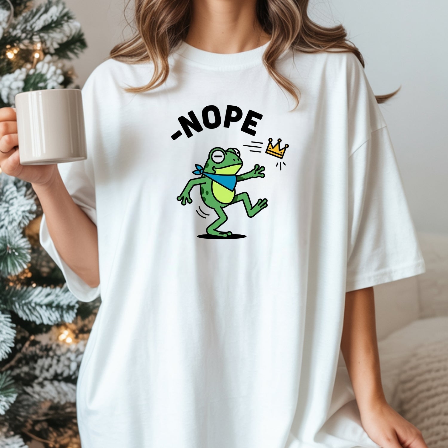 No Kings Streetwear T-Shirt – Frog Graphic Cotton Top for Men & Women