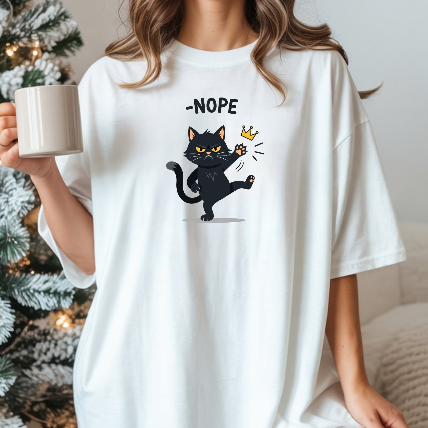 No Kings in America Black Cat T-Shirt – Funny Patriotic Meme Tee – Independence Graphic Top