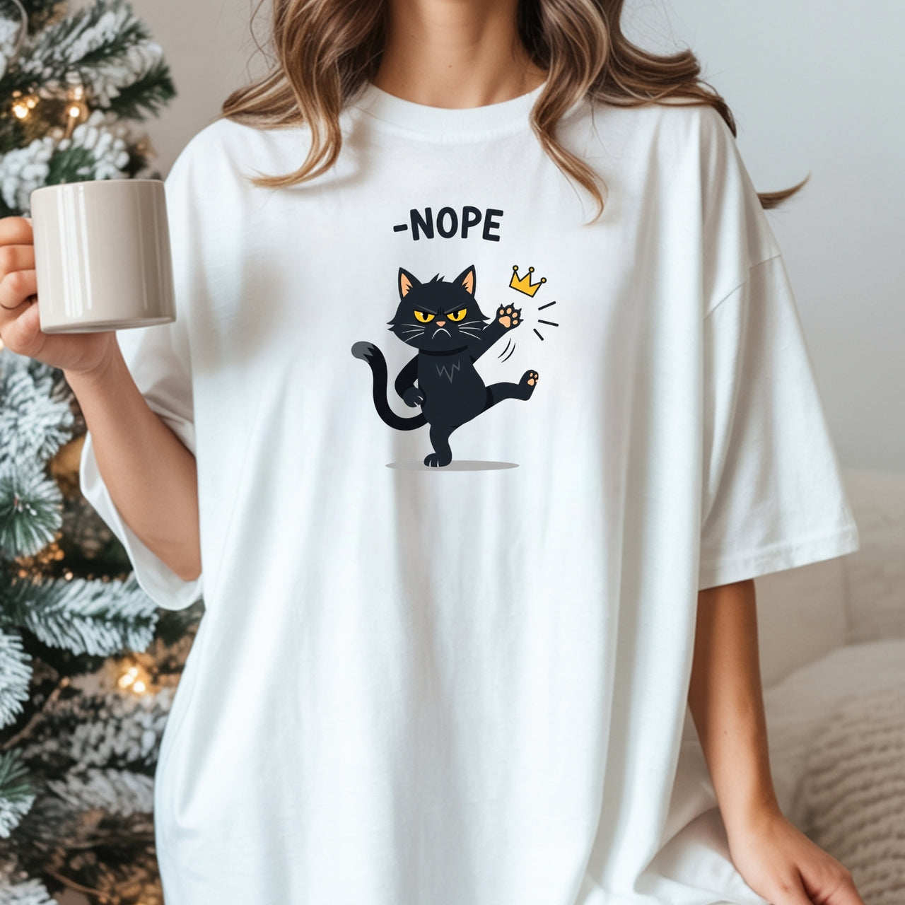 No Kings in America Black Cat T-Shirt – Funny Patriotic Meme Tee – Independence Graphic Top