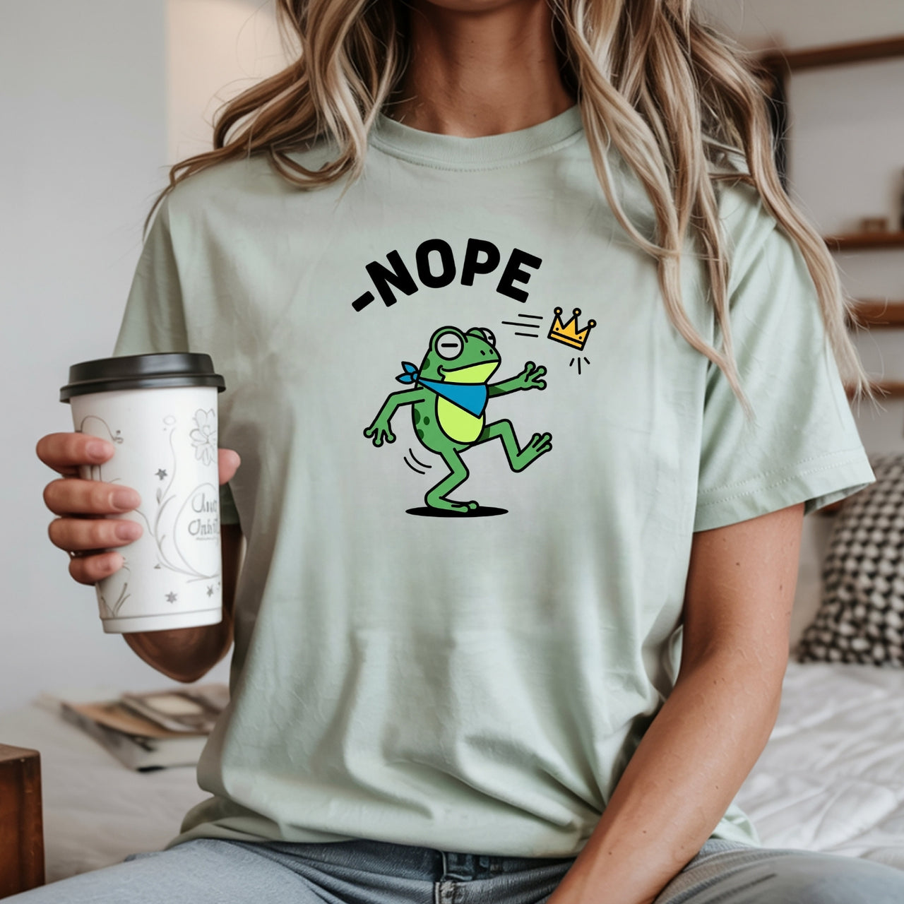 No Kings Streetwear T-Shirt – Frog Graphic Cotton Top for Men & Women