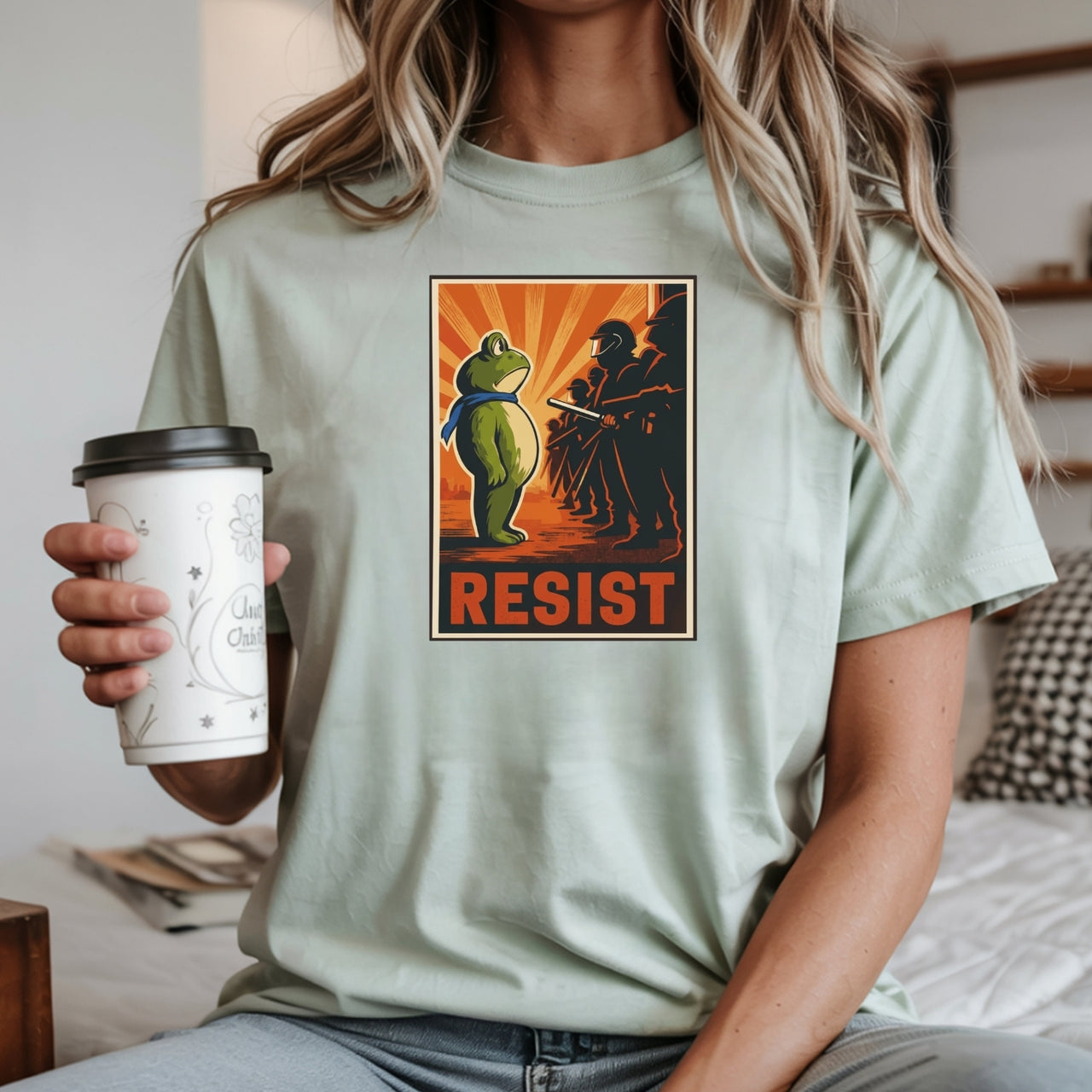 Portland Frog Shirt – Funny Rebel Graphic Tee – No Kings in America Parody Design