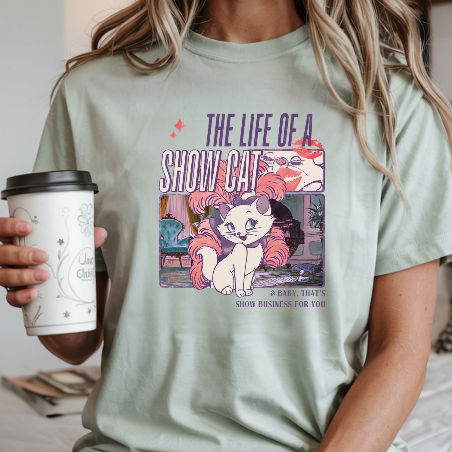 Showgirl Cat Shirt - Vintage The Life of a Showcat Tee - Cute Retro Cat Graphic T-Shirt