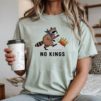 No Kings Raccoon Graphic T-Shirt - Freedom and Independence Shirt – Funny Parody Top