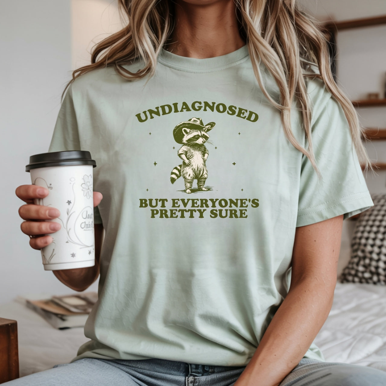 Undiagnosed but Everyone’s Pretty Sure T-Shirt – Funny Raccoon Tee – Vintage Cowboy Meme Design