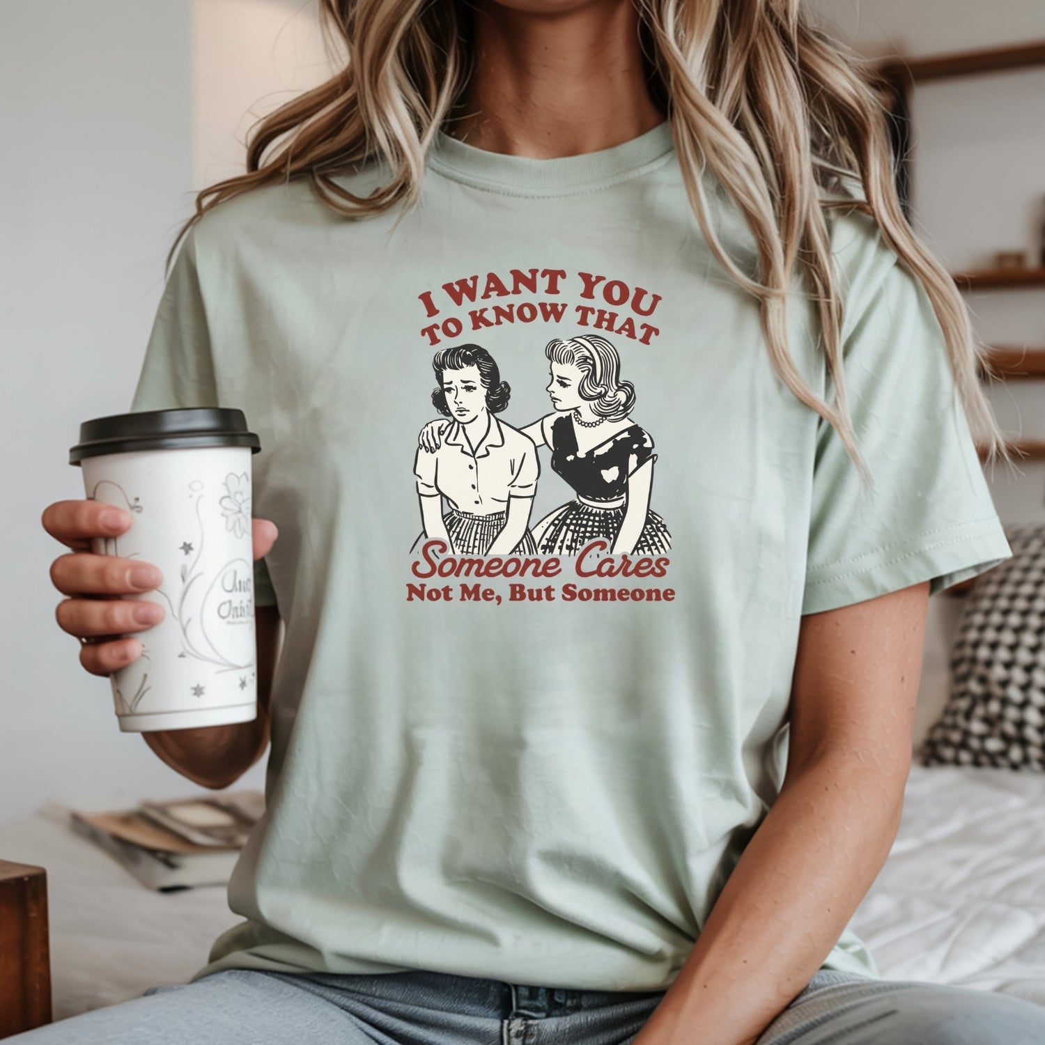 Someone Cares T-Shirt – Retro Sarcastic Tee – Snarky Humor Graphic Design for Women