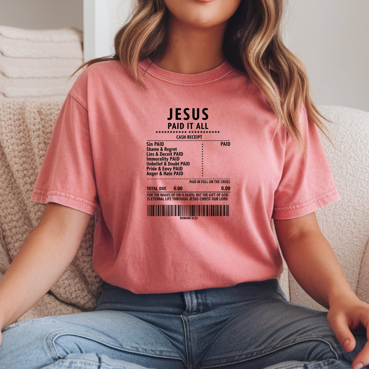 Jesus Paid It All Shirt – Christian Worship Tee, Faith-Based Graphic Shirt