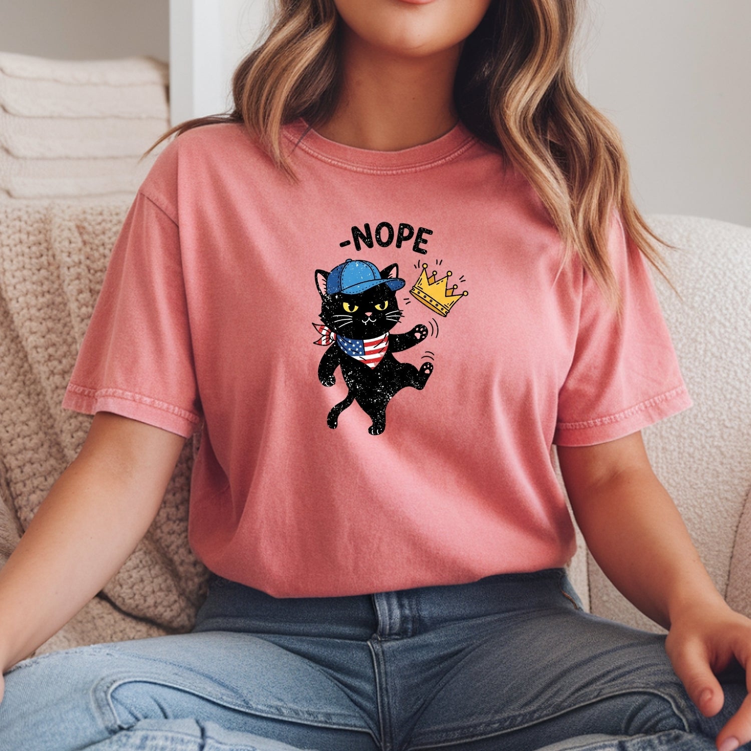 No Kings Shirt – Black Cat Parody Tee – Funny Democracy Meme T-Shirt