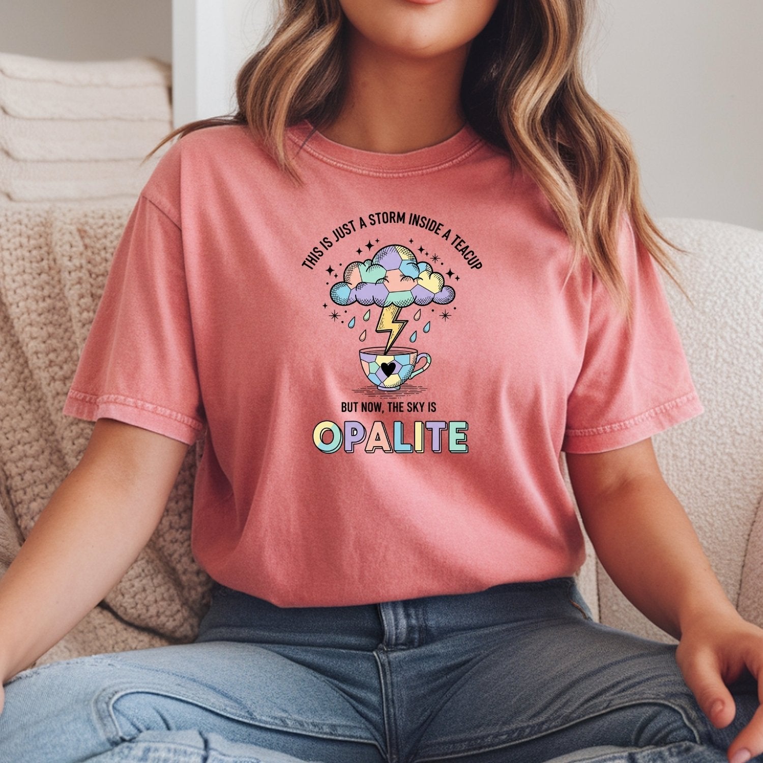 Storm in a Teacup Shirt – Opalite Sky Romantic Graphic Tee