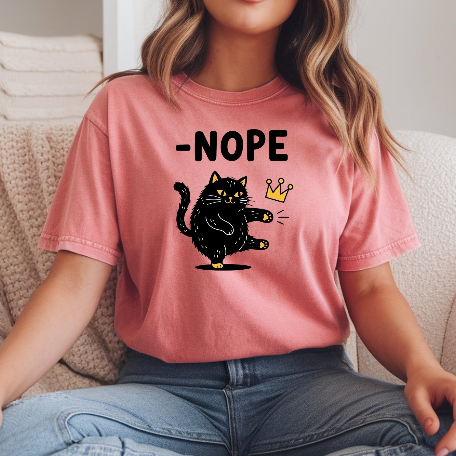Black Cat Parody T-Shirt – No Kings in America Funny Satire Tee