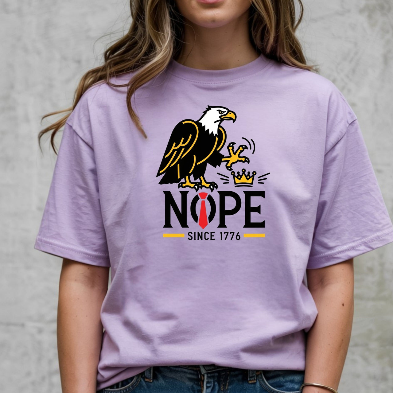 No Kings in America Shirt – Bald Eagle Graphic Tee – Funny Liberty Parody Top